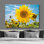 Tournesol d'été, champ de tournesols en gros plan, nature sauvage - photographie sur toile tendue