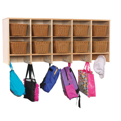 10 Compartment Manufactured Wood Cubby