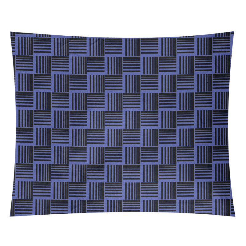 Tapisserie, H 88 po x l 104 po, Bleu marine / Noir
