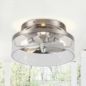 13" flush mount ceiling fan with remote control