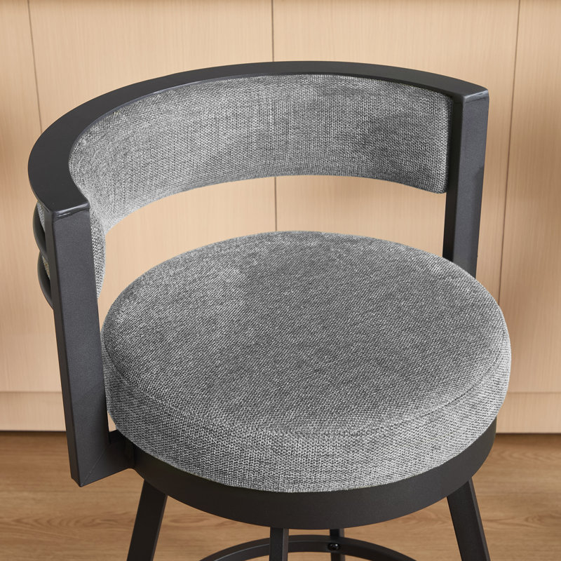 Tabouret de comptoir pivotant H 26,6 po Ayala, Lin gris