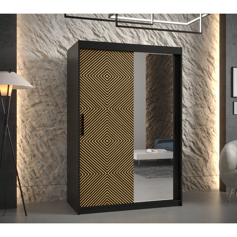 Madelinne 2 Door Manufactured Wood Wardrobe, 200cm H x 120cm W x 62cm D