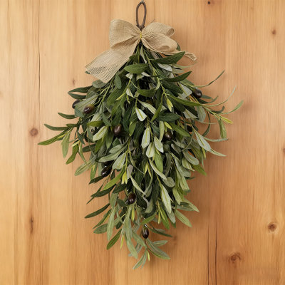 Artificial Olive Garland Greenery, Real Touch Fake Olive Branch Vine For Wedding Centerpieces, Home Wall Decor, Kitchen, Mantle, DIY Crafts (Green)