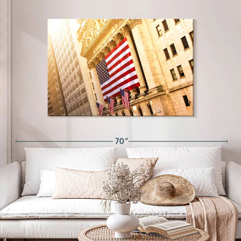Drapeau américain de New York, H 32 po x l 48 po