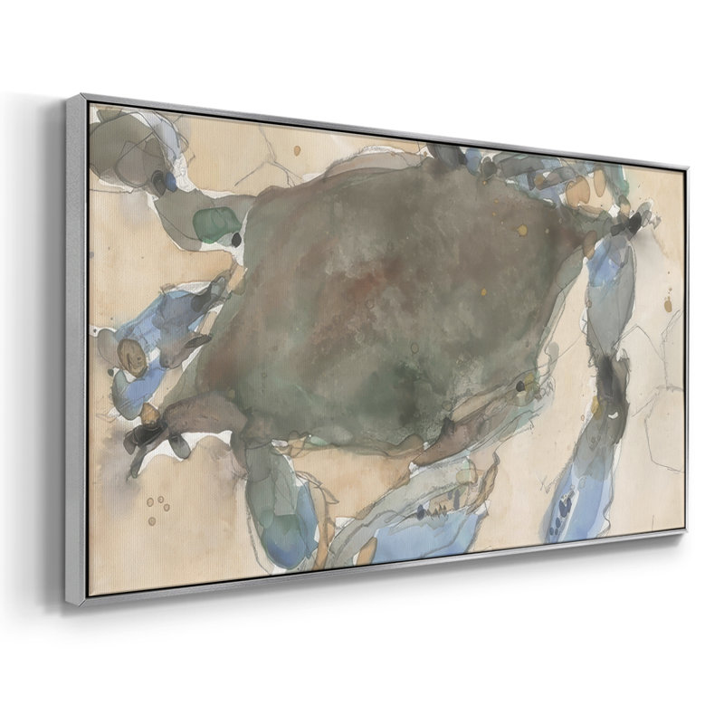 Le crabe du Maryland I - Toile tendue avec châssis encadré - Prêt à être accroché, H 21 po x l 41 po, Argent argent