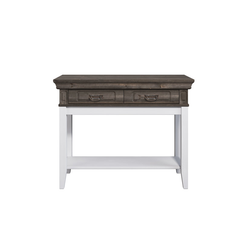Brionna 96cm Solid Wood Console Table, Grey, White