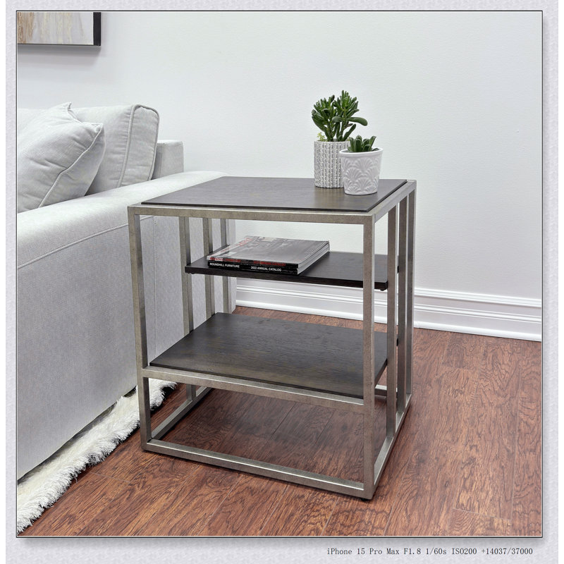 Ensemble de table basse et de table de bout en bois 3 pièces Padena avec rangement polyvalent et design moderne