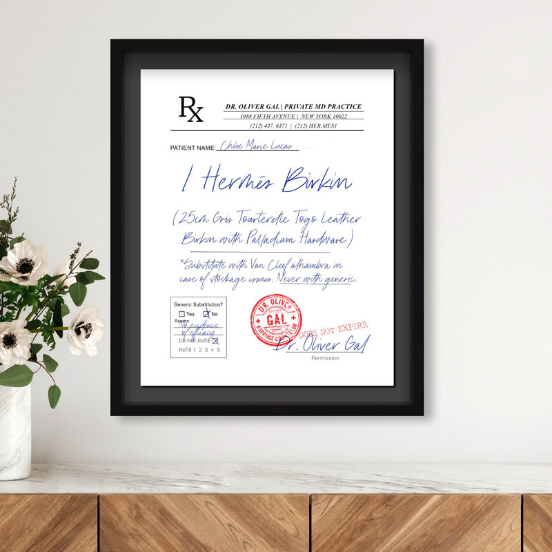 Oliver Gal Rx-Mandatory Prescription Fashion - Luxury Shadowbox Framed Wall Art, 26" H x 22" W
