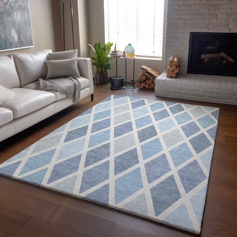 Tapis de qualité supérieure lavable à la machine Prisco Sky, Rectangle 2 pi 6 po x 3 pi 10 po