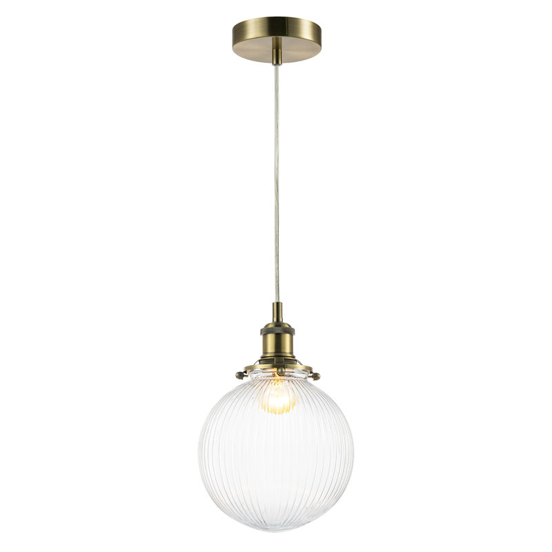 1 - Light Sphere Pendant, Antique Brass