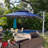 Sharayne 144'' Cantilever Umbrella with Crank Lift Counter Weights with Base in Ground-15067438