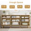 Commode 9 tiroirs cannelée en bois