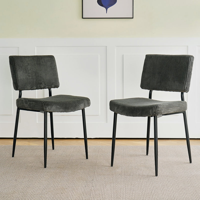 Upholstered Dining Chairs, Dark Gray