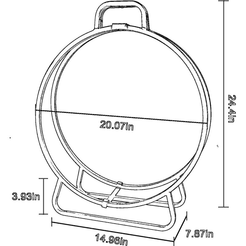 Support à bois de chauffage pliable pour une utilisation intérieure et extérieure, support à bûches rond de 20 pouces avec base surélevée, assemblage sans outil, fabrication en acier résistant à la rouille pour foyer et patio