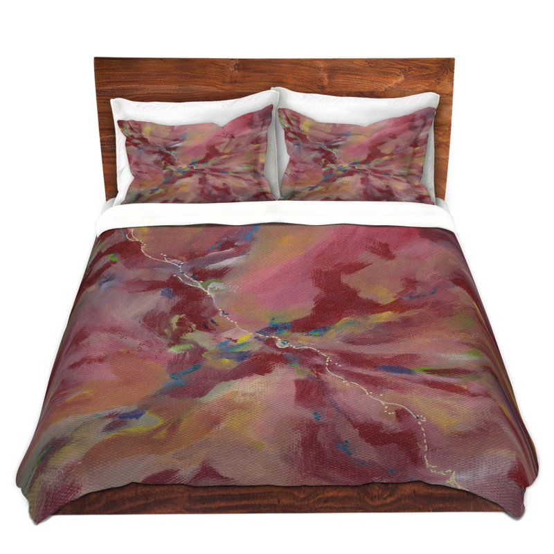 Ensemble de housse de couette en microfibre DiaNoche par Valerie Lorimer - Verres dansant roses