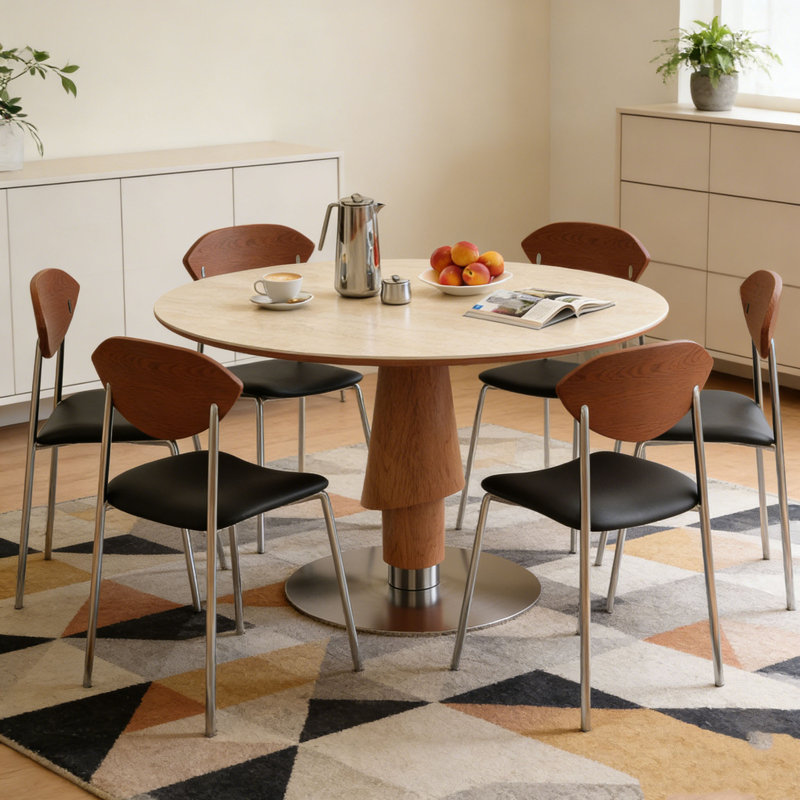 Table Mid-Century Pinecone, H 29,5 po x l 39,4 po x P 39,4 po