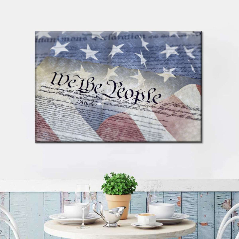 «American Flag Constitution» sur toile, H 20 po x l 30 po x P 1,25 po