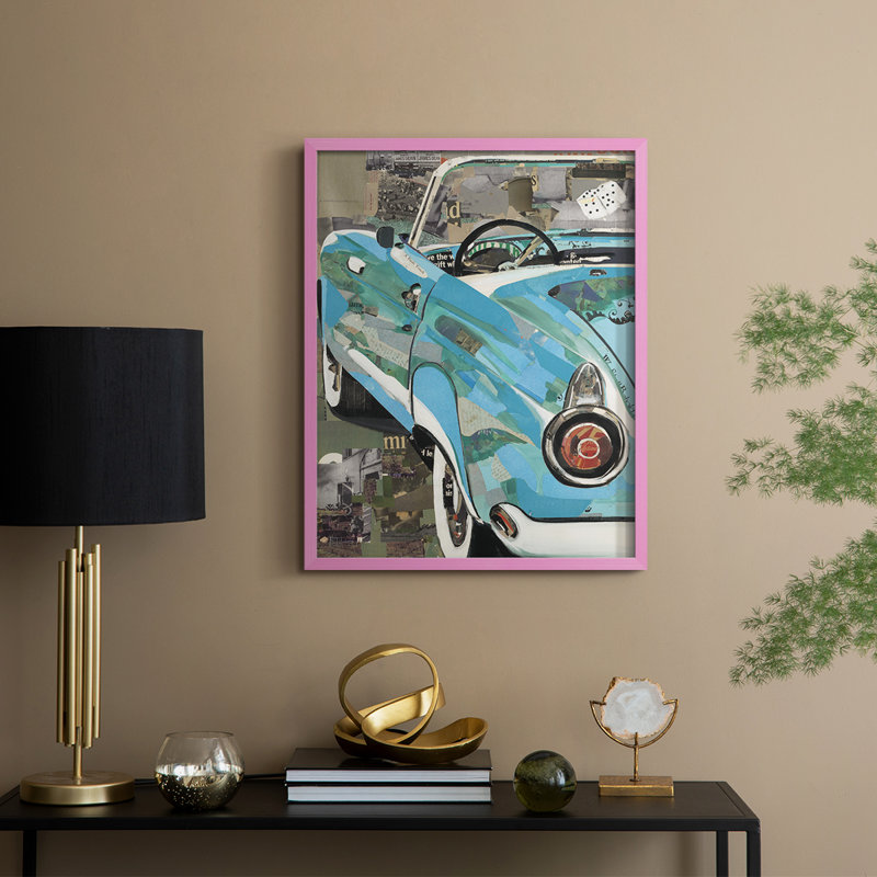 Thunderbird, reproduction encadrée - bois massif, H 11 po x l 9 po, Rose