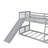 Twin Over Twin Bunk Bed With Slide And Ladder, Gray-1160525718