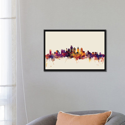 Skyline Series: Philadelphie, Pennsylvanie, États-Unis, impression sur toile tendue beige