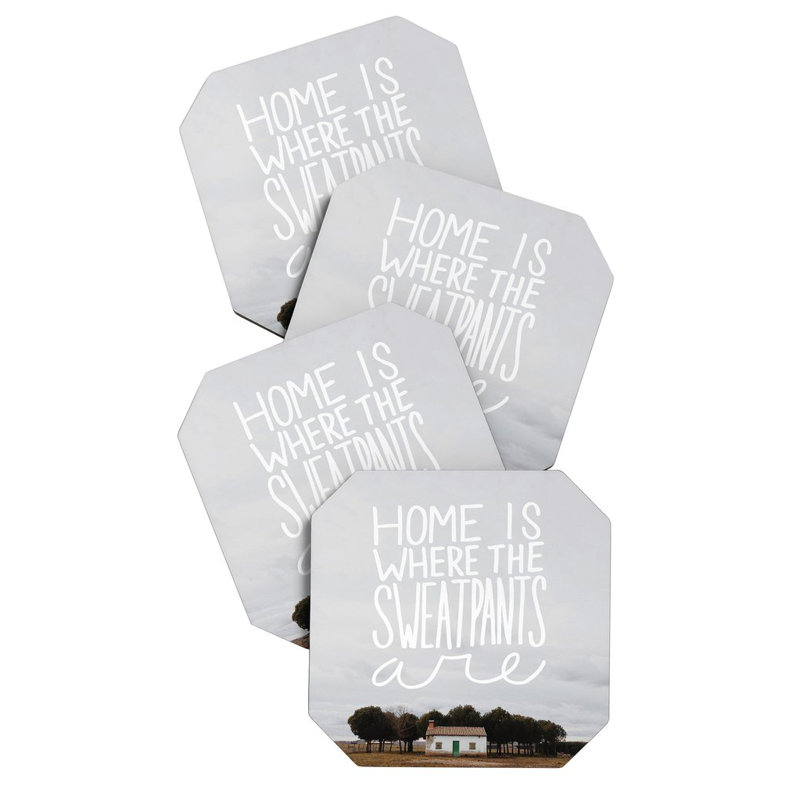 Wood 4 Piece Coaster Set