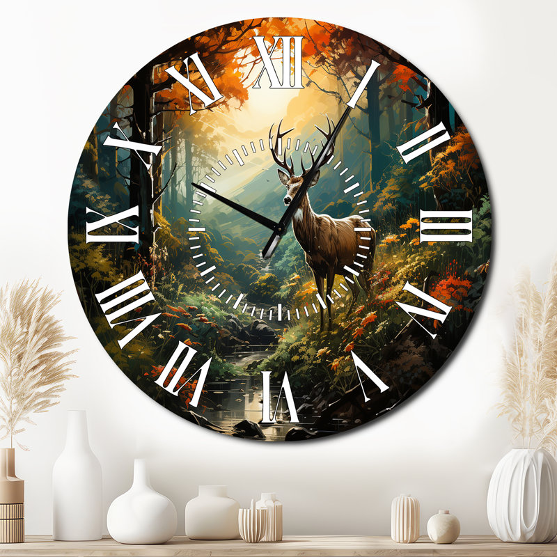 Horloge murale verte et brune, Surdimensionné