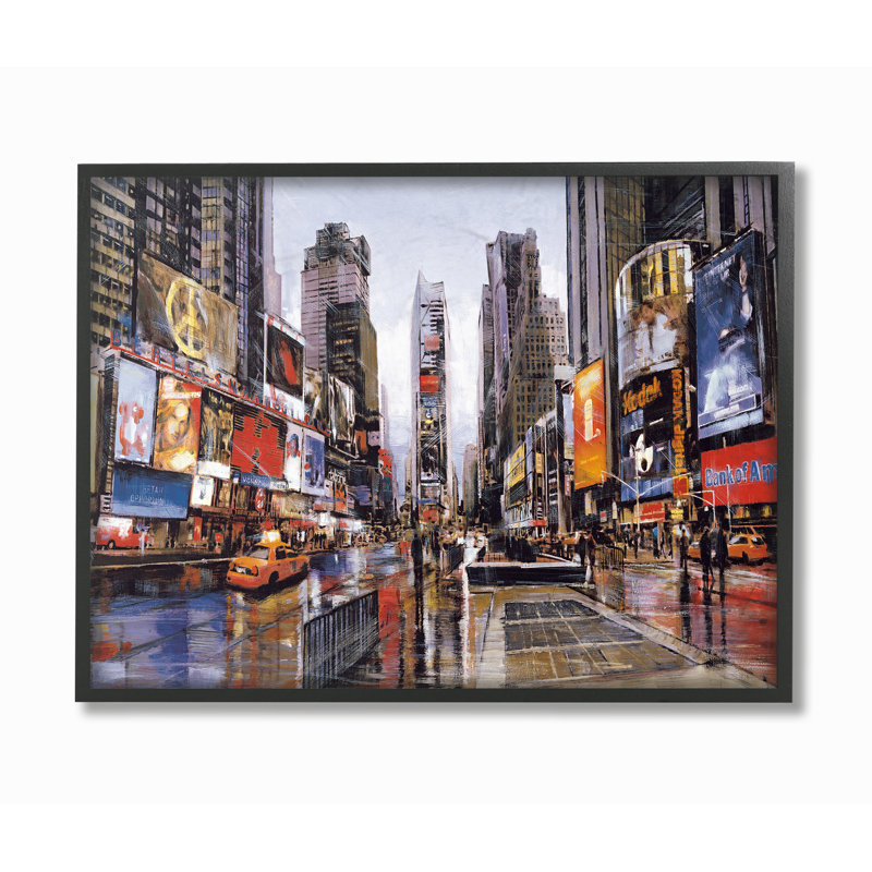 « times square refoules on a day pluie », reproduction d’impression, H 16 po x l 20 po x P 1,5 po