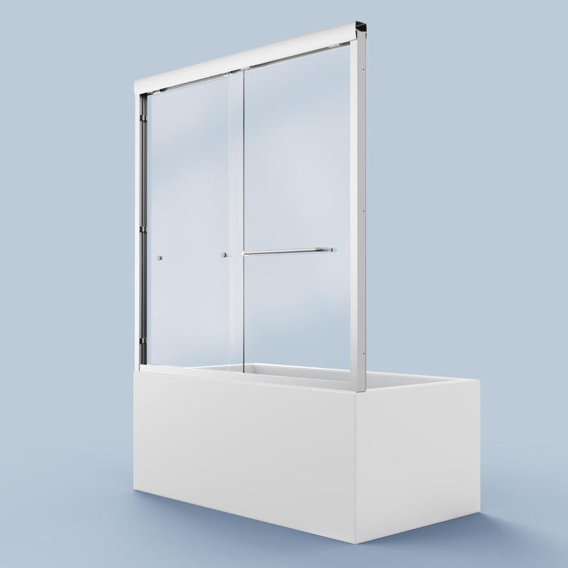 Les portes de douche coulissantes semi-sans cadre offrent un design moderne pour un espace de salle de bain efficace