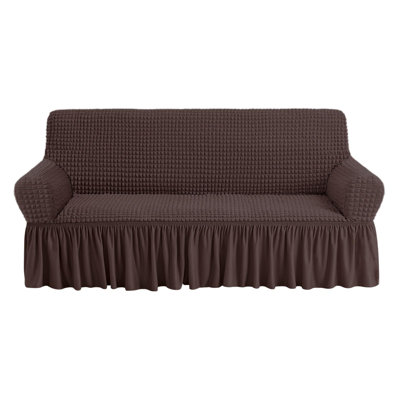 Sofa Slipcover Coffee Sofa Cover,Easy Fitted Sofa Couch Cover Universal High Stretch Durable Furniture Protector With Skirt Country Style,(Coffee/1 PC -  SEASONAL COLLECTIONS, LLC, 93807MSJ1PG3