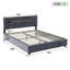 Velvet Ottoman Bed, Smart RGB LED Headboard With Vertical Tufting, European Double (140X200cm) & King (160X200cm) , Grey-1037990663