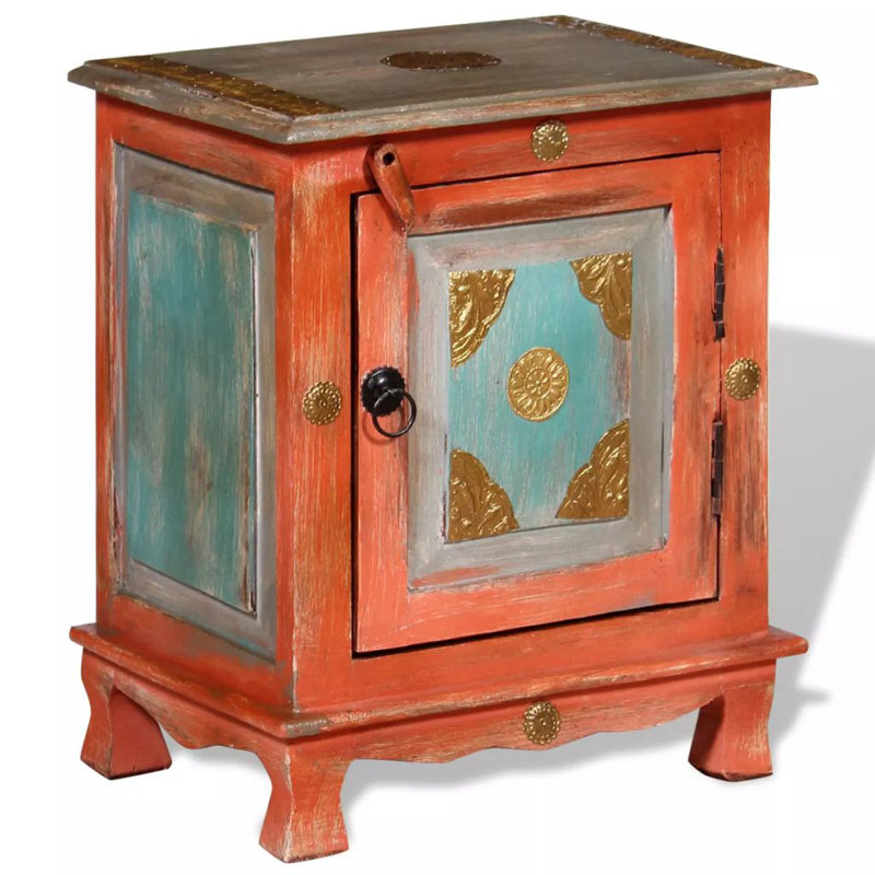 Paddington 40cm W Solid Wood Bedside Table, Orange
