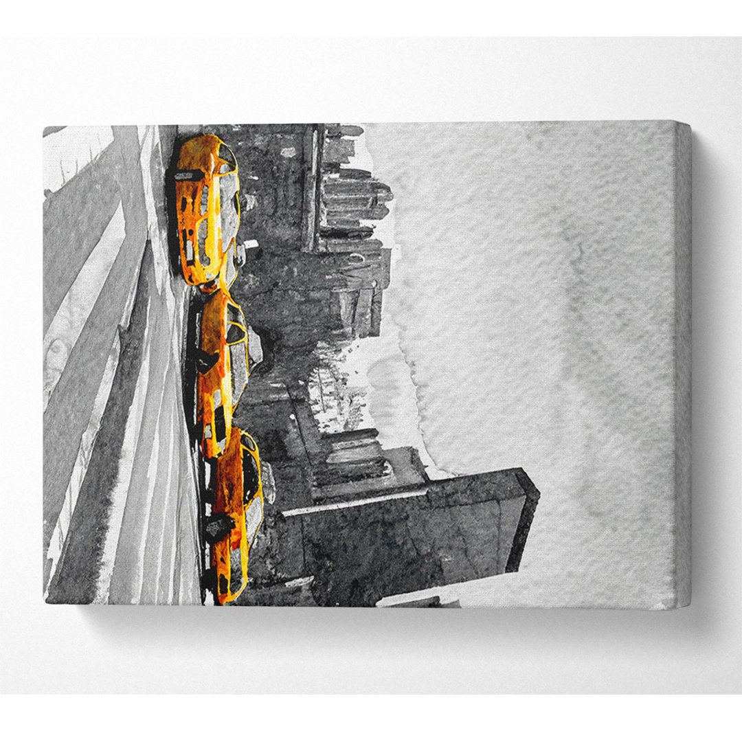 Gelbe Taxis in New York - Kunstdrucke auf Leinwand - Wrapped Canvas