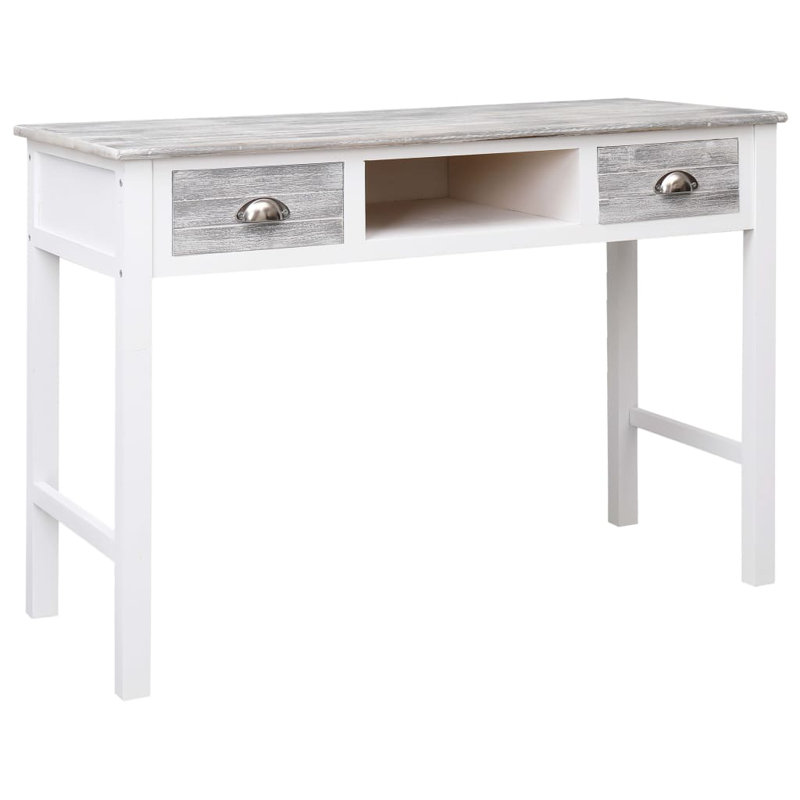 Amher Solid Wood Base Writing Desk, Grey
