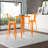Toquerville Square Metal Indoor-Outdoor Bar Table Set with 2 Stools with Backs-1064872370