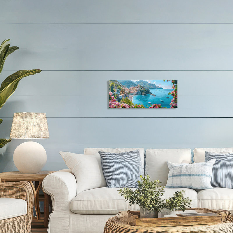 Méditerranée vue sur toile, conception par LSR Creative Studio, H 10 po x l 24 po