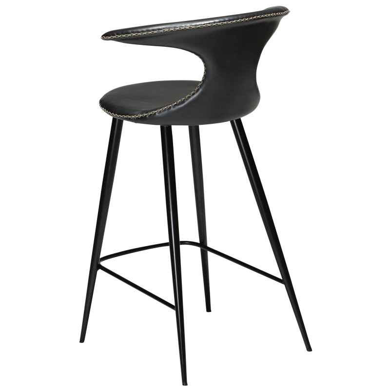 Flair Upholstered Counter Stool with Metal Frame, Black