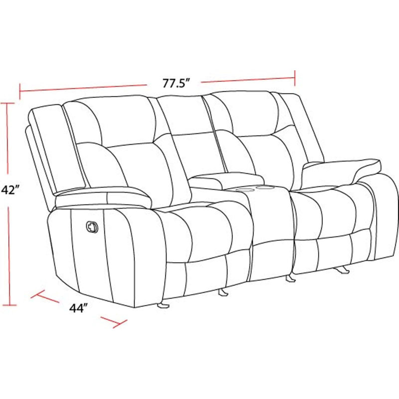 Brana 77.6'' Pillow Top Arm Reclining Loveseat