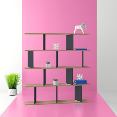 Jayvianna 53.9" H x 51.6" W Modern Geometric Bookcase