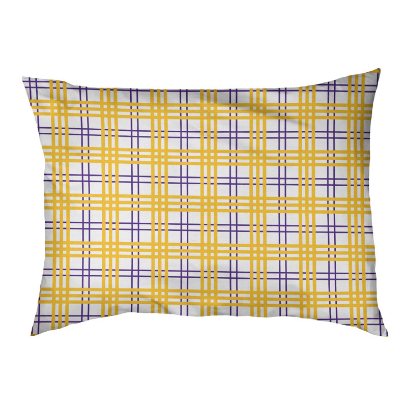 Coussin d’extérieur de luxe Chicago football, Très grand (l 50 po x 40 po x p 6 po), Blanc / mauve / doré