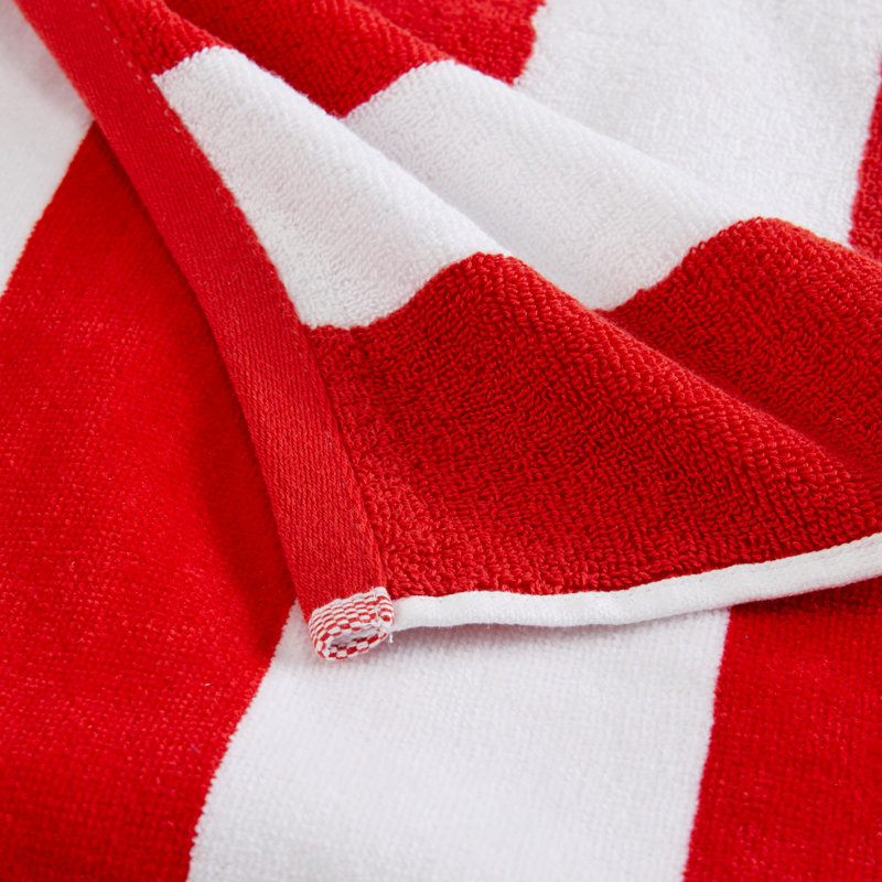 Serviette de plage 100 % coton, Rouge