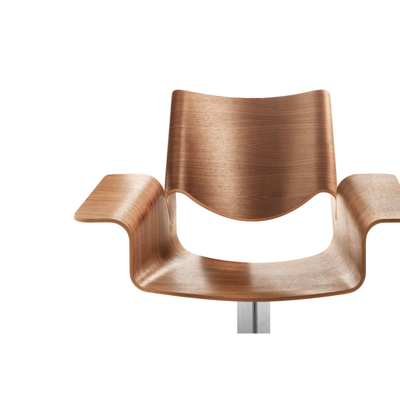 Buttercup Swivel Task Chair, Walnut/Stainless Steel