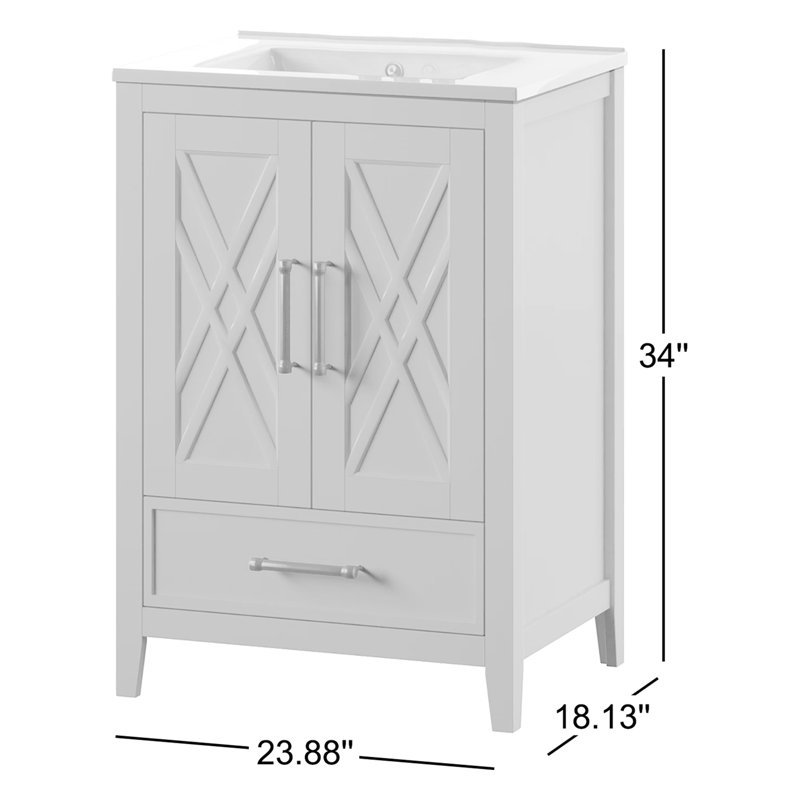 Ensemble de meuble-lavabo simple 24 po Brecken, Bleu Franklin