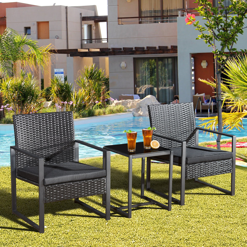 3 Piece Rattan Garden Furniture Set