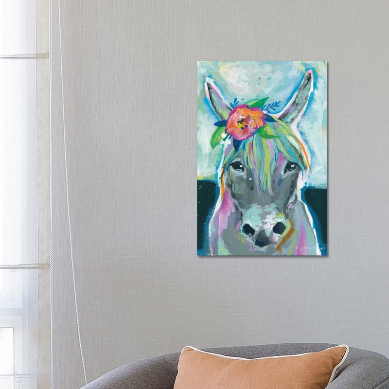 Sweet Donkey 1 Piece Painting on Canvas, 66.04cm H x 45.72cm W x 3.81cm D, Wrapped Canvas