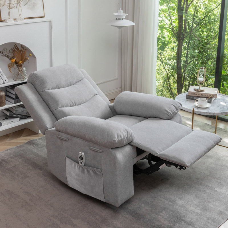 Power Recliner Chair with Adjustable Massage Function with Heating System, Gray