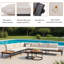 Ensemble de conversation modulaire d'extérieur en acacia 6 pièces pour patio-1143924687