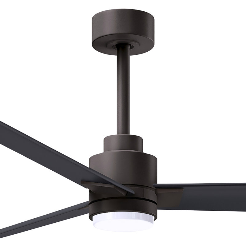 Alessandra - Three Blade Transitional Ceiling Fan -LED, Matte Black, Textured Bronze, 56"