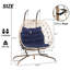 Fauteuil suspendu d'extérieur : structure en fer robuste, tissée à la main, coussins pour support d'œufs de chambre, patio moelleux