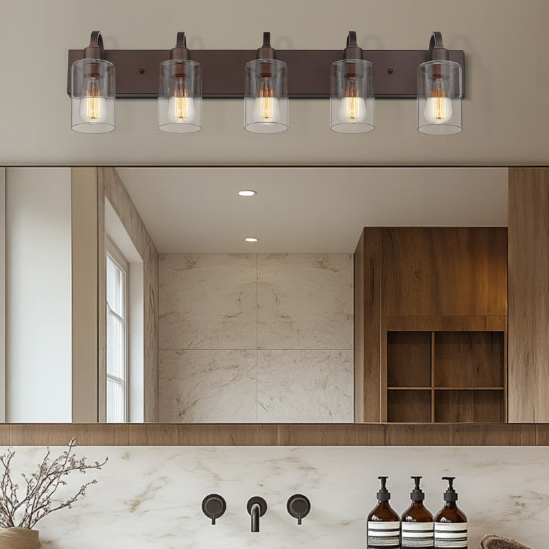 5 - Light Dimmable Vanity Light, Oil Rubbed Bronze
