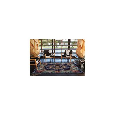 Text Patterned Woven Base Rug